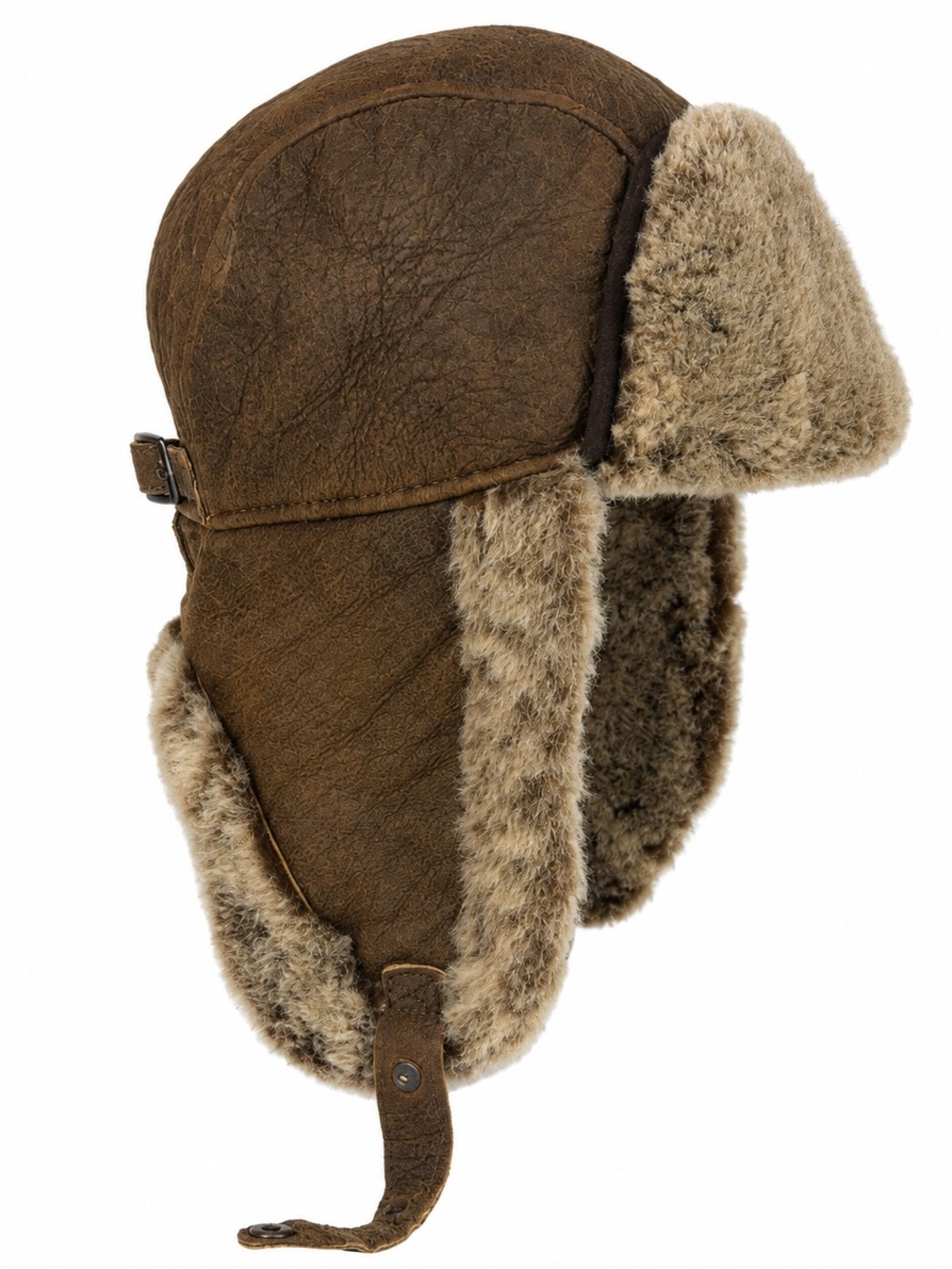 Genuine Shearling Sheepskin Leather Trapper Hat Aviator Ushanka XL-2XL